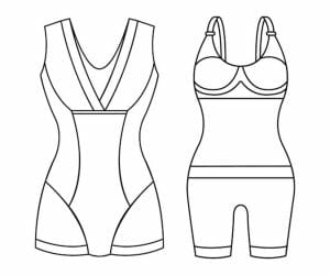 back to back design sketch for shapewear