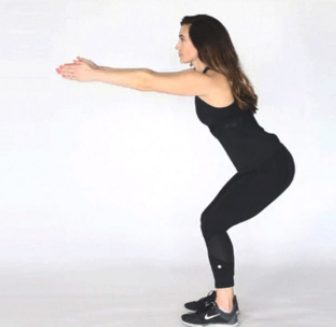 woman doing seat on the air exercise