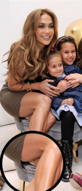 JLO seen wearing Spanx took pictures together with kids