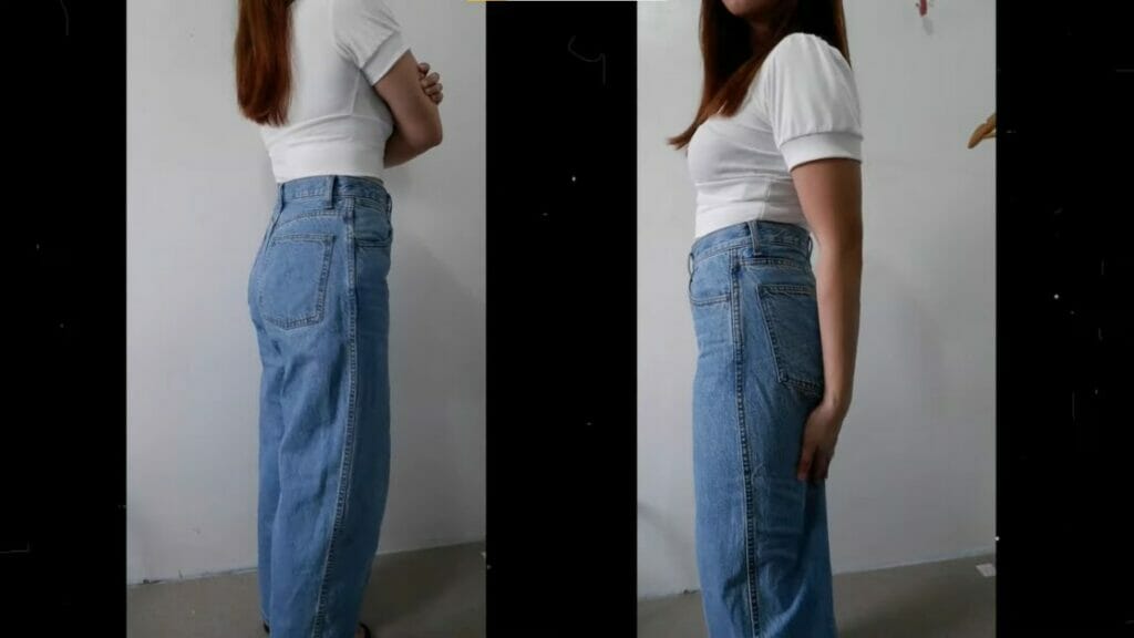 Kayla Mendoza wearing high-waisted jeans