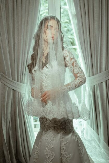 a bride in her veil