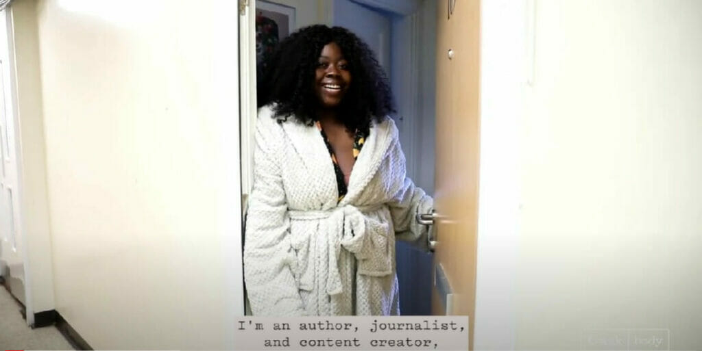 Stephanie Yeboah in her white robe