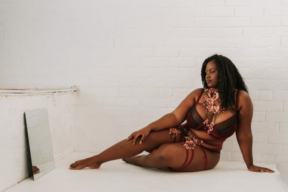woman in a boudoir theme photosoot